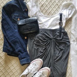 Ruched Knotted-Skirt